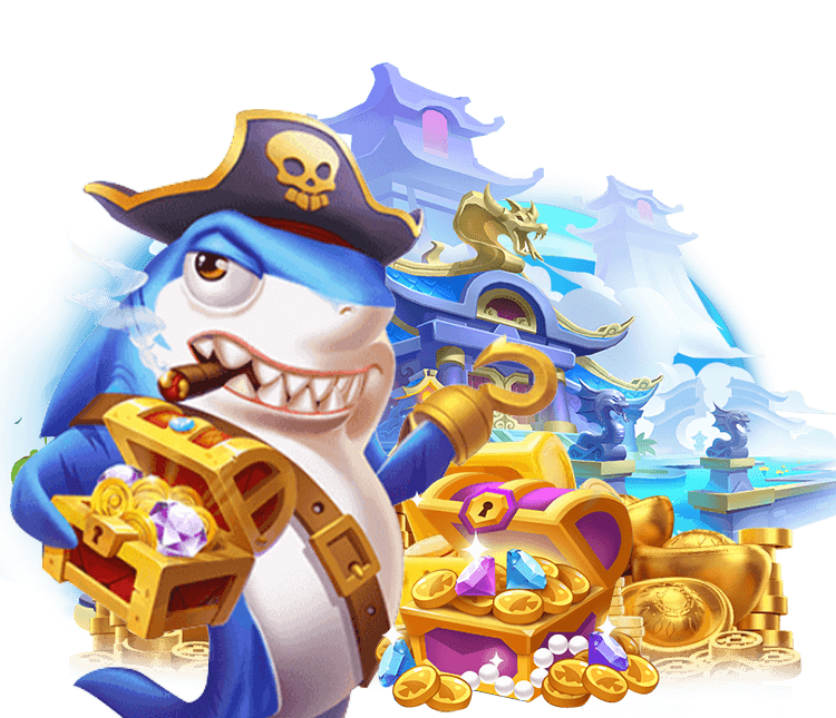 Hình ảnh game Vua Bắn Cá với rồng vàng và sinh vật biển
